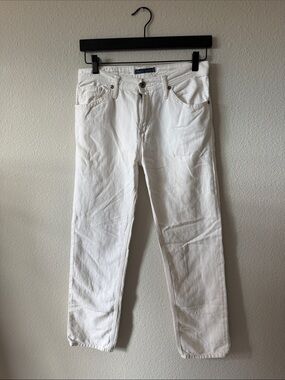 Ralph Lauren White Straight-Leg Cropped Jeans